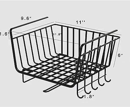 Under Cabinet Hanger Rack, Home Kitchen Hanging Mesh Basket, Wire Shelf Block Rack Organizer, Cabinet Partition Wardrobe Storage Rack, Multipurpose Space Saving Hanging Under Baskets Under Cabinet Hanger Rack, Home Kitchen Hanging Mesh Basket, Wire Shelf Block Rack Organizer, Cabinet Partition Wardrobe Storage Rack, Multipurpose Space Saving Hanging Under Baskets